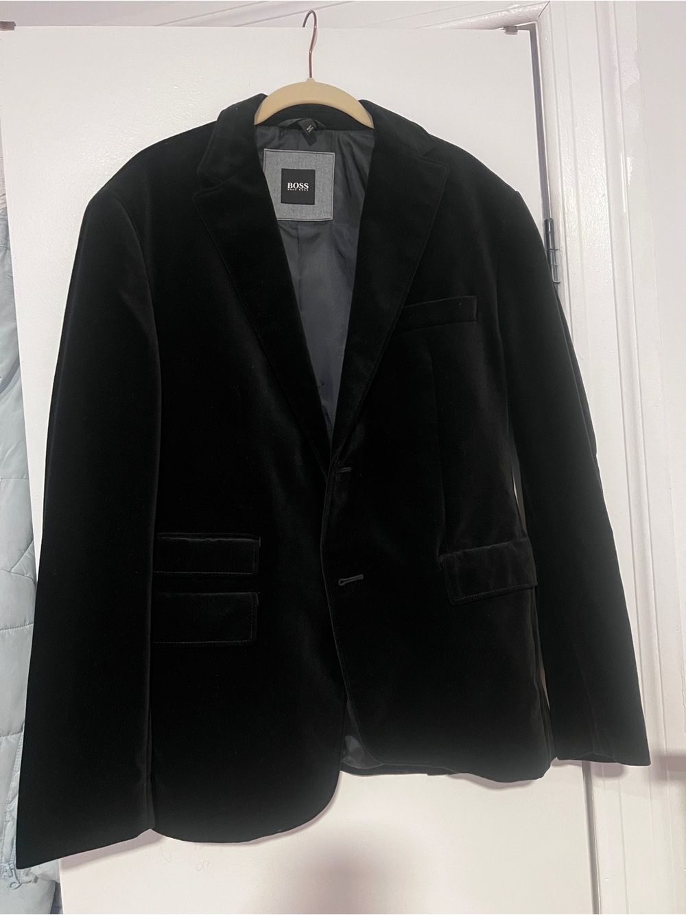 Boss Black Velvet Single-Breasted Blazer